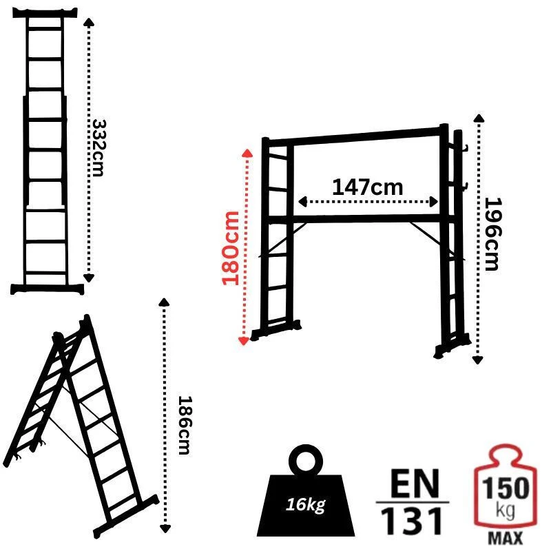 SuperStep Mini Skela 2x7 - 3m